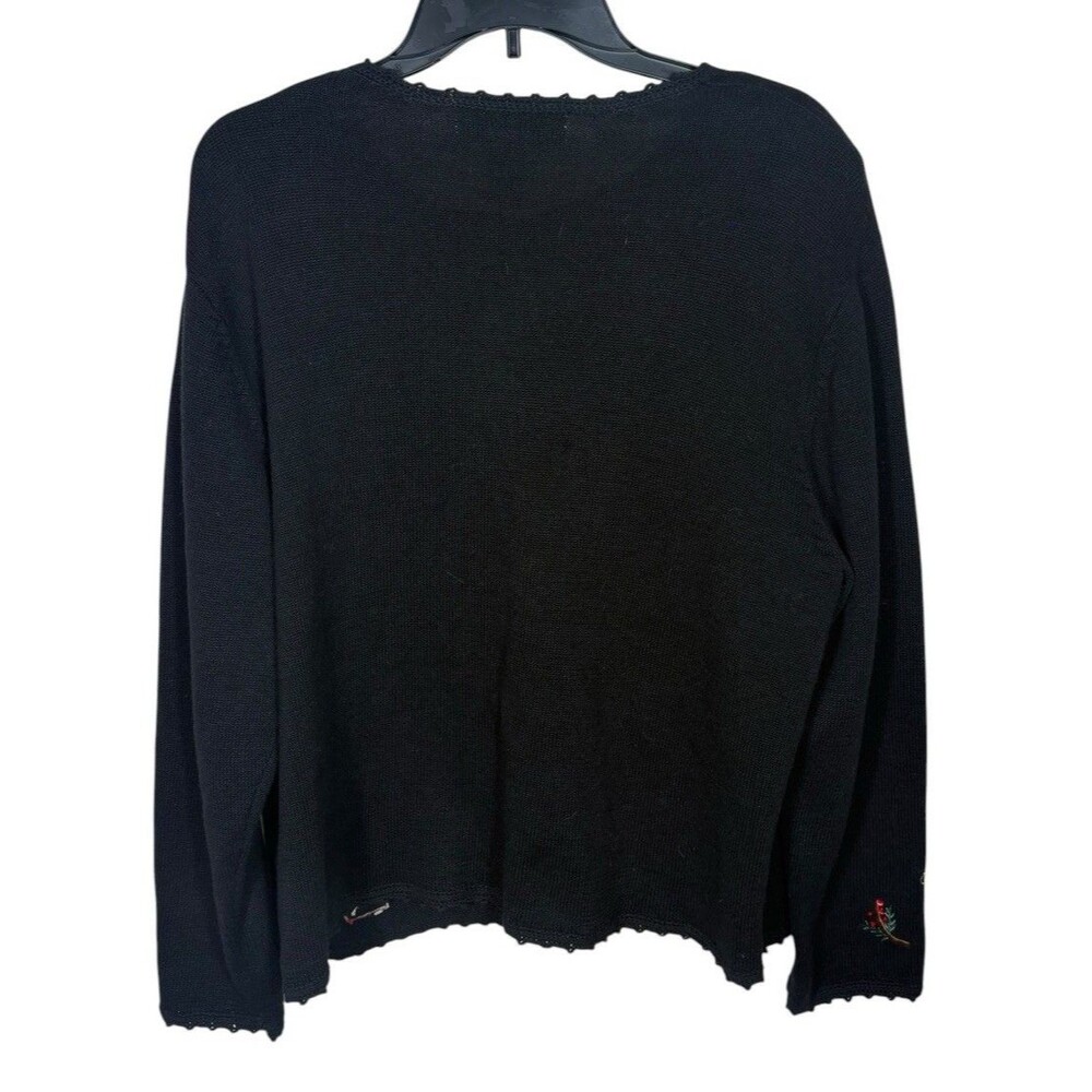 Vintage‎ Heirloom Collectibles 2004 Christmas Embroidered Cardigan Sweater XL - Picture 2 of 5
